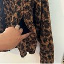 Lou & grey for loft cheetah print teddy full zip oversized hoodie size large Photo 2