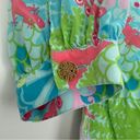 Lilly Pulitzer  100% Silk Mini Dress Beach Floral Lizard Print Preppy 3/4 Sleeve Photo 3