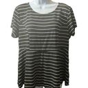 Torrid  Black and White Striped Peplum Ponte Crew Neck Top‎ 1 (1X) Photo 0