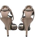 Salvatore Ferragamo Ferragamo blush satin T strap stiletto sandals with crystal logo charm size 6.5 Photo 1