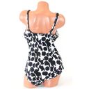 DKNY  Geo Mesh-Trim One-Piece Black White V-Neck Swimsuit NWT 16 Photo 3