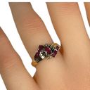 Ruby 14KT GENUINE  & DIAMOND ACCENT SOLID YELLOW GOLD VINATGE LOW PROFILE RING Photo 11