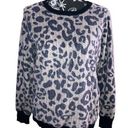 Vera Wang Simply Vera Leopard Sweater Cheetah Animal Print Soft Pajamas Sleep Loungewear Photo 0