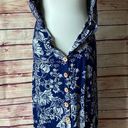 Angie  Blue Floral Boho Button Front Maxi Dress, Size Small Photo 1