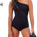 Mikoh New.  black one shoulder one piece swimsuit. Small. Retails $234 Photo 1