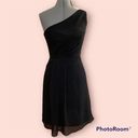 David's Bridal  Black Bridesmaid’s Dress Size 2 One Shoulder. Photo 1