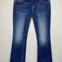 Miss Me Signature Boot Cut Cross Bling Distressed Dark Wash Blue Jean Size 31 Photo 0