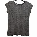 Tahari  Gray Peplum Short Sleeve Top Photo 0