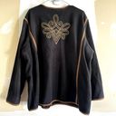 Bob Mackie VTG  Wearable Art Jacket Full Zip Fleece Embroidered Y2k Black 2XLarge Photo 4