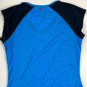 Nike Dri Fit Short Sleeve Blue Black V-Neck T-shirt Size Small Photo 5