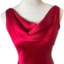 Jones New York 90s Y2K Red Silk Midi Dress Cowl Neck Asymmetrical Formal Wedding Photo 1