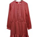 Alexis  Coretti Blouson Top Flounce Hem Printed Mini Dress Women’s Size M Photo 4