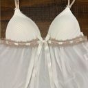 Linea Donatella  White Ivory Brown Lace Nightie Baby Doll Chemise Women's L NWT Photo 1