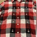 Dress Barn Snowman Checkered‎ Plaid Long Sleeve Button Up Size XL Photo 2