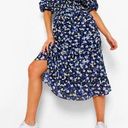 Boohoo  Floral Chiffon Puff Sleeve Midi Dress Size 4 Photo 0