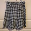 Cynthia Rowley Black White Checkered Gingham Paper Bag A Line Skirt Photo 1