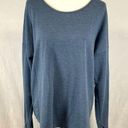 Yogalicious Long Sleeve Open Cross Back Blue Sweatshirt Size XL Photo 0