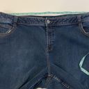 Lane Bryant  Genius Fit Dark Blue Wash Cropped Skinny Ankle Jeans Sz 24 Ankle Zip Photo 7