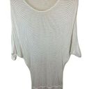 525 America Women's  Sz M White Open Knit Sweater Long Sleeve Bat Wing Photo 0