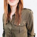 Carly Jean Los Angeles  Portland Shirt Jacket Olive Army Green Button Down Medium Photo 2