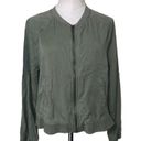 American Eagle  Outfitters Tencel Bomber Jacket in Olive Green Size Large Photo 2