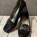 Marc Fisher  sz 10 Women’s Black Leather Wedge Y2K Photo 0