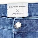 Lane Bryant GIRL WITH CURVES x  Blue Denim Ripped Distressed High Rise Crop Jeans Photo 2