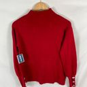 Tahari New  Mock Neck Puff Sleeve Red Sweater Size XS Photo 4