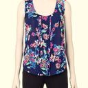 Candie's Candie’s “Spring Bouquet Blue” Pintuck Floral Sleeveless Blouse Size SMALL NWOT Photo 0