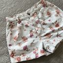 American Eagle ✨  Women White Pink Floral Denim High Rise Mom Shorts 4 Photo 3