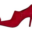 BP Vintage 80s 90s Pointed Toe Stiletto Heel Red Suede Ankle Boots Size 7M Photo 3