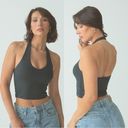 Klassy Network  Halter Brami Crop Top Stretch Ribbed in Black Size M Photo 1