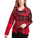 Habitat Liv by  Suzanne Jacket Ruby Red Tartan Plaid Asymmetrical Hem L Photo 0