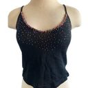 French Connection 90s  Vintage Wool Blend Black Beaded Crop Tank Top Photo 6