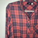 BDG  Women’s Small Petite Long Sleeve Collared Button Down Red and Blue Plaid Top Photo 11