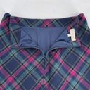 Talbots Outlet Classic Skirt Tartan Plaid Wool Acadamia Dark Blue Purple Green 8 Photo 3