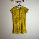 Anthropologie NWT By  Ruffle Knit Mini Dress in Chartreuse Photo 4