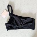 ANDIE  Swim The Wynwood One Shoulder Bikini Top Black Ribbed Size Medium Photo 3