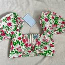 Hill House  The Isabella Top Crop Puff Sleeve Ruffles Smocked Xtra Small NWT Photo 1