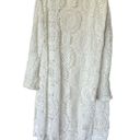 Retro Threads White Crochet Cardigan Duster Fringe Boho XXL Photo 1