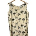 The Moon Vintage Pineapple Dress Palm Trees Cream Black Silk  Size Large EUC Photo 0