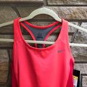 Nike  Drifit Long Tank Top Training athletic Small Neon Orange Pink NWT Photo 2