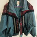 On Your Mark Athletic 80s windbreaker green shimmer jacket size Large Photo 3