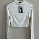 Naked Wardrobe NWT  White Long Sleeve Mock Neck Crop Top Photo 5