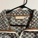 Tory Burch  Women's Casey Floral Corsage Brown Windbreaker Anorak Jacket Sz 6 Photo 4