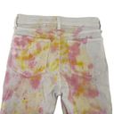 Rag and Bone  Distressed Tie Dye Ankle Flare Jeans Stretch Denim Pink Yellow sz 25 Photo 6