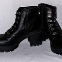 No Boundaries Womens Black Combat Boots Y2K Chunky Heel Lace Up Black Boots Size Photo 1