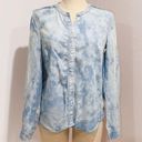 Calvin Klein Jeans  Womens Blue Tie Dye Chambray Long Sleeve Popover Shirt Size S Photo 1