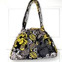 Vera Bradley Retired Yellow Black "Baroque" Eloise Kisslock Satchel Handbag Photo 0