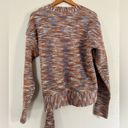 Nine West NWT  Orange Blue Marled V-Neck Wrap Sweater Medium Photo 3